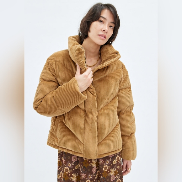 Aritzia Jackets & Blazers - NWT aritzia wilfred goose down puffer the cloud puff in amulet brown corduroy